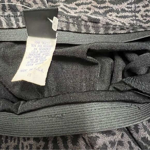 NWT vintage black gray animal print midi skirt sz M. Extra stretchy and sexy - Picture 7 of 9